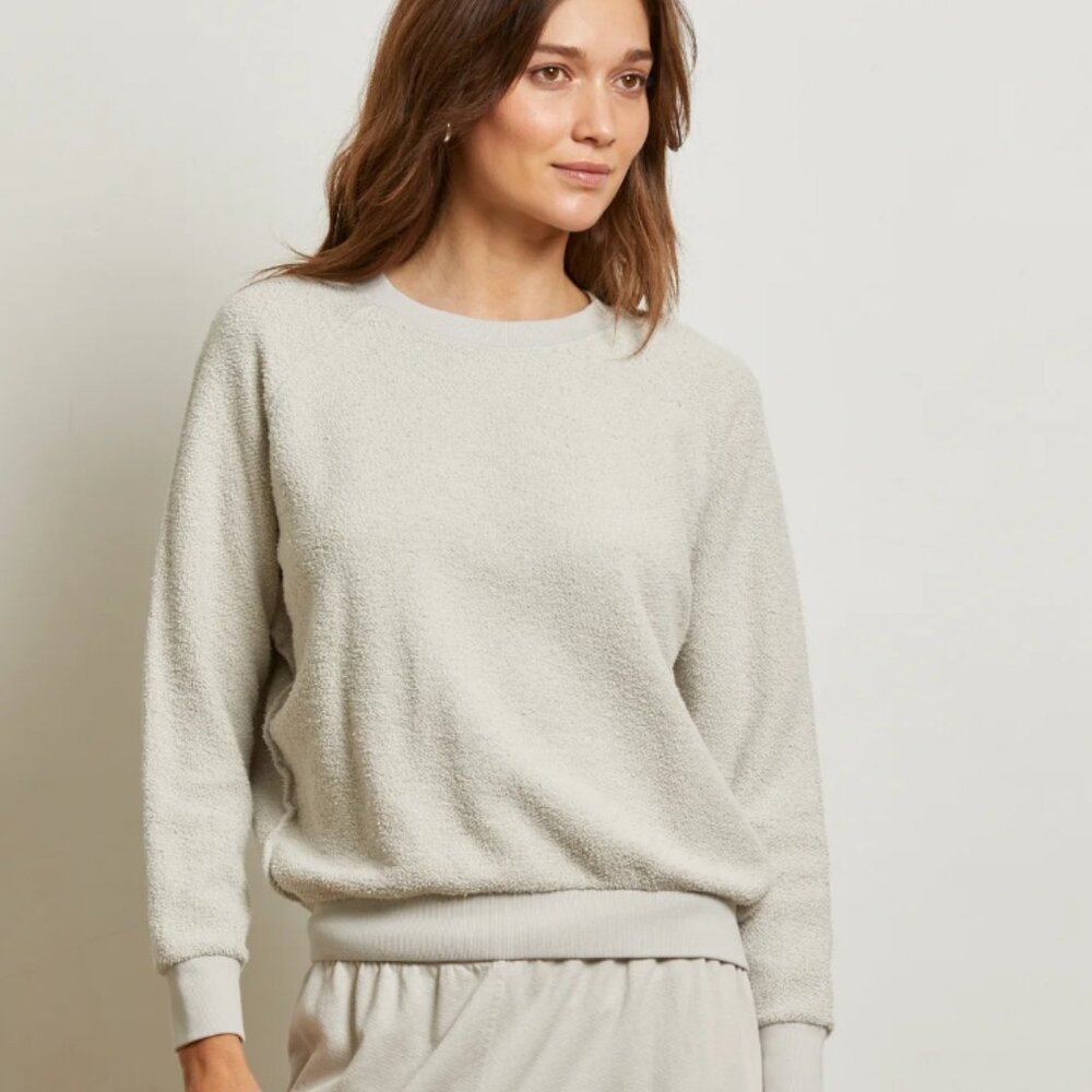 ziggy reverse fleece shrunken crew neck sweatshirt
